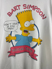 Vintage 90s The Simpsons Bart Simpson Radical Dude White Tee