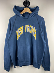 Vintage 80s West Virginia Arc Logo Spellout Navy Hoodie