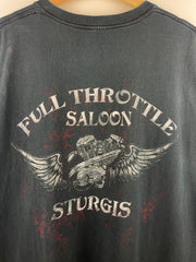 Vintage Sturgis Full Throttle Saloon Black Cut Off Tank Top