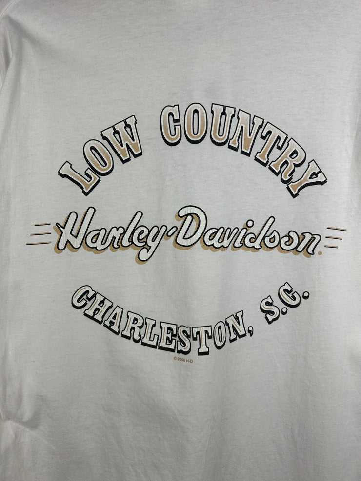 Vintage 2003 Harley Davidson Skulls White Long Sleeve