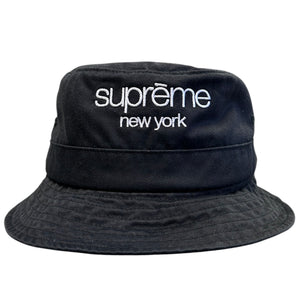 Supreme FW24 Classic Logo Black Crusher Bucket Hat