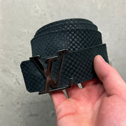 Louis Vuitton Mini Damier Black Suede Belt