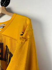 Vintage 90's Reebok Zeeland Cropped Mesh Yellow Football Jersey