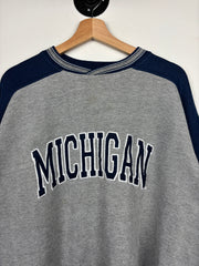 Vintage 90s Starter Michigan Embroidered Grey & Navy Crewneck