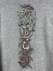Vintage 2002 Top Heavy Dragons Tribal Grey Long Sleeve
