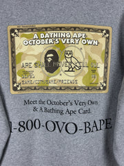 Bape X OVO FW21 Card Grey Crewneck