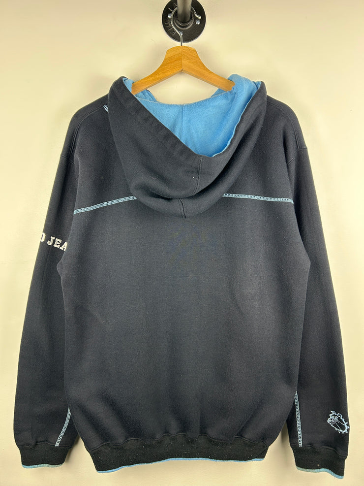 Vintage Y2K Exco Bulldog Black & Baby Blue Hoodie