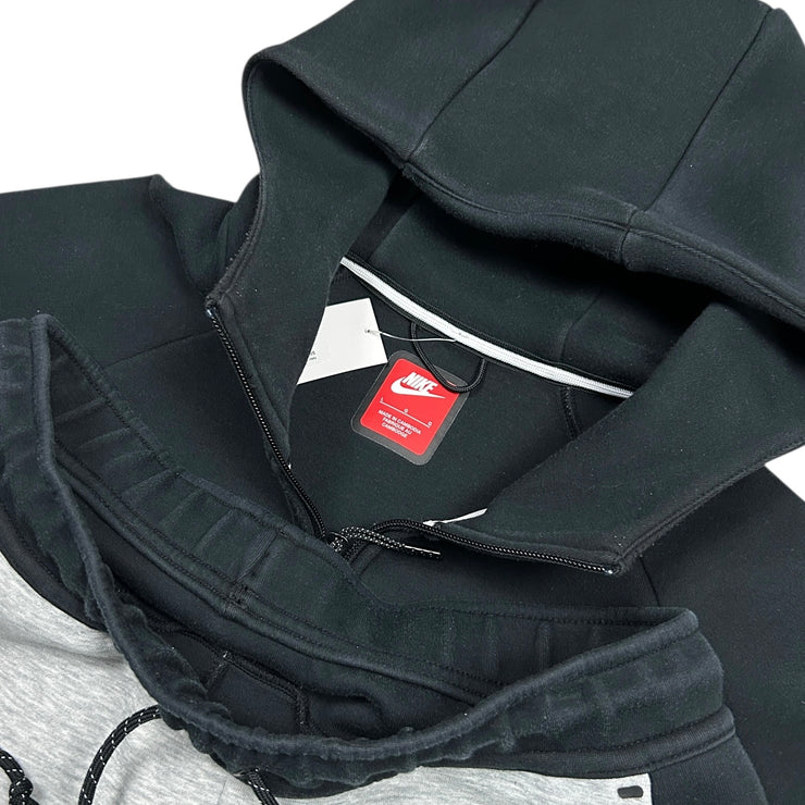 Nike Tech Fleece Black & Grey Zip Up Hoodie & Sweatpants Set
