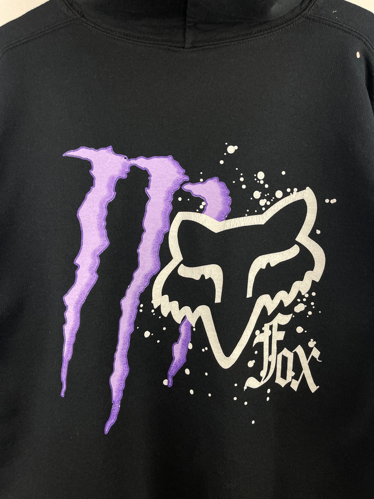 Vintage Y2K Fox Racing Monster Black Hoodie