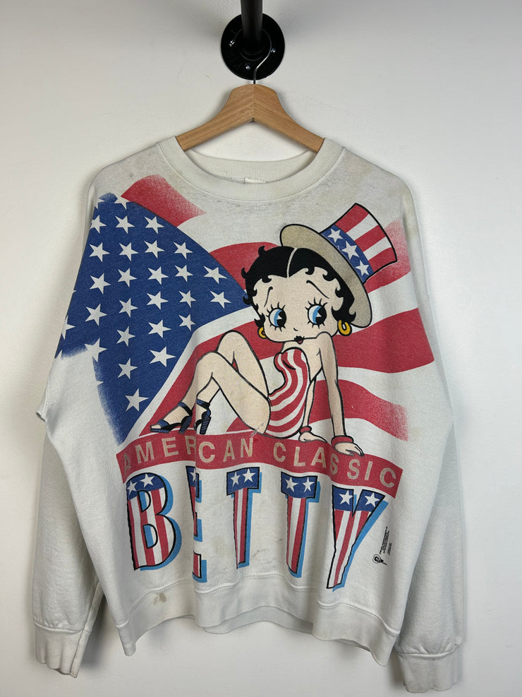 Vintage 90s Betty Boop American Classic White Crewneck