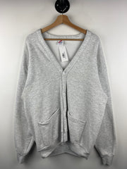 Vintage 90s Jerzees Blank Grey Cardigan Sweater