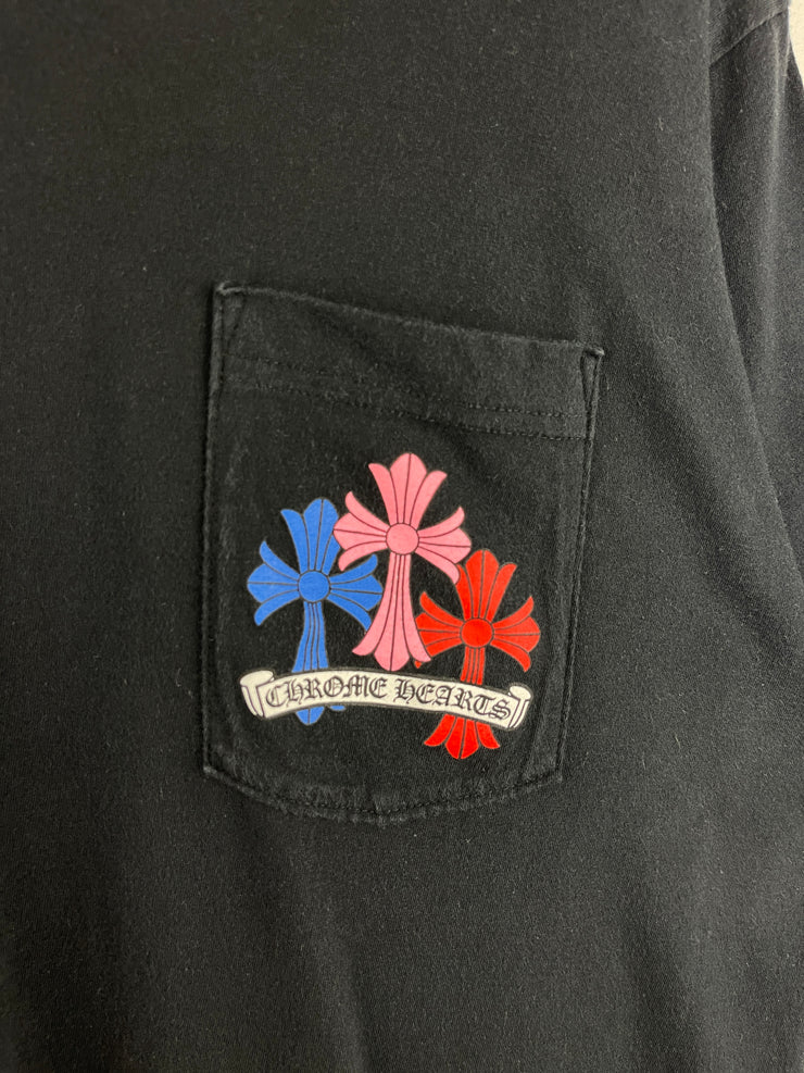 Chrome Hearts Multi Colour Cross Cemetery Black Tee