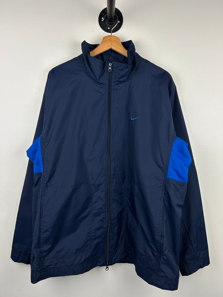 Vintage Nike Swoosh Spellout Navy Windbreaker