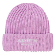 Supreme FW25 Chunky Rib Classic Logo Pink Beanie