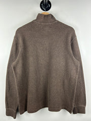 Vintage 90s Polo Ralph Lauren Brown Quarter Zip Sweater