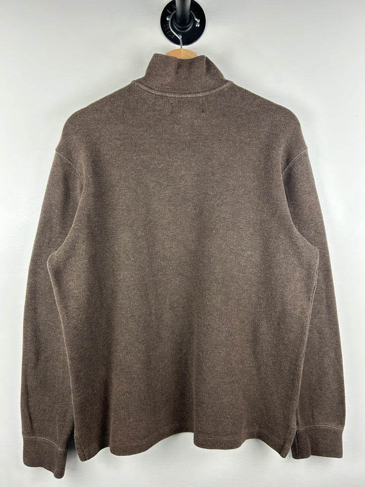 Vintage 90s Polo Ralph Lauren Brown Quarter Zip Sweater