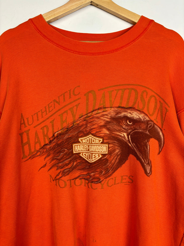 Vintage Harley Davidson Indiana Orange Thermal Long Sleeve