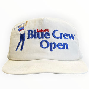 Vintage 90s Labatt's Blue Crew Open Golf White Snapback Hat
