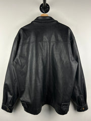 Vintage Whispering Smither Black Leather Straight Cut Jacket