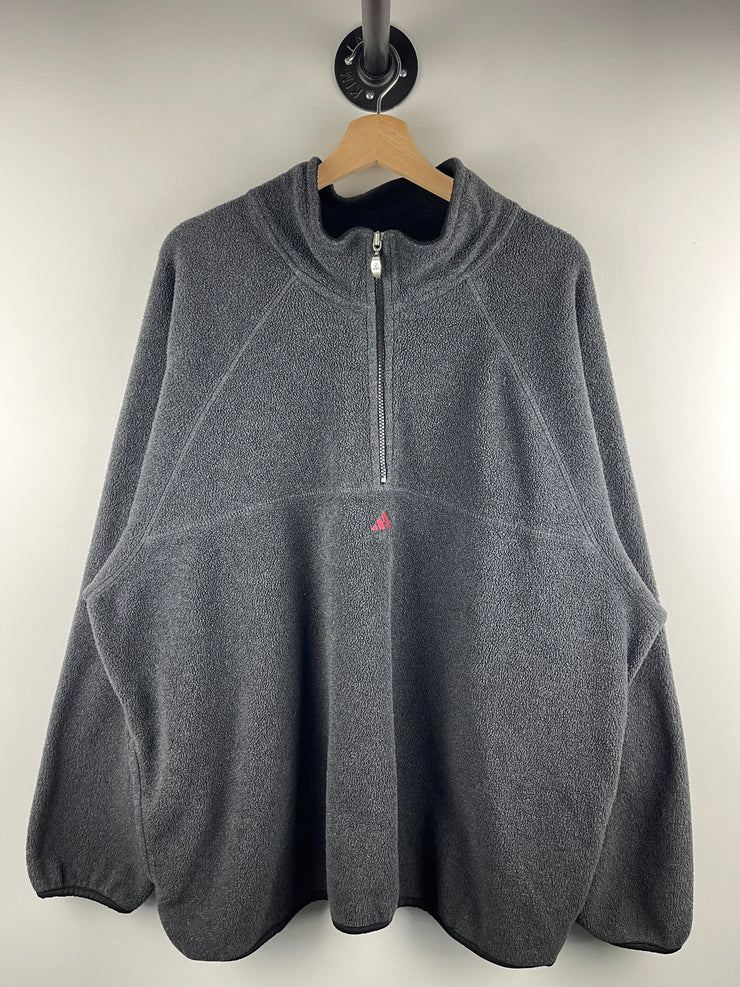 Vintage Adidas Dark Grey Quarter Zip Fleece Sweater