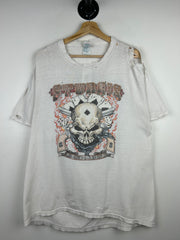 Vintage Sturgis Black Hills Rally Skull Thrashed White Tee