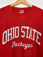Vintage 90s Russell Athletic Ohio State Buckeyes Embroidered Red Crewneck