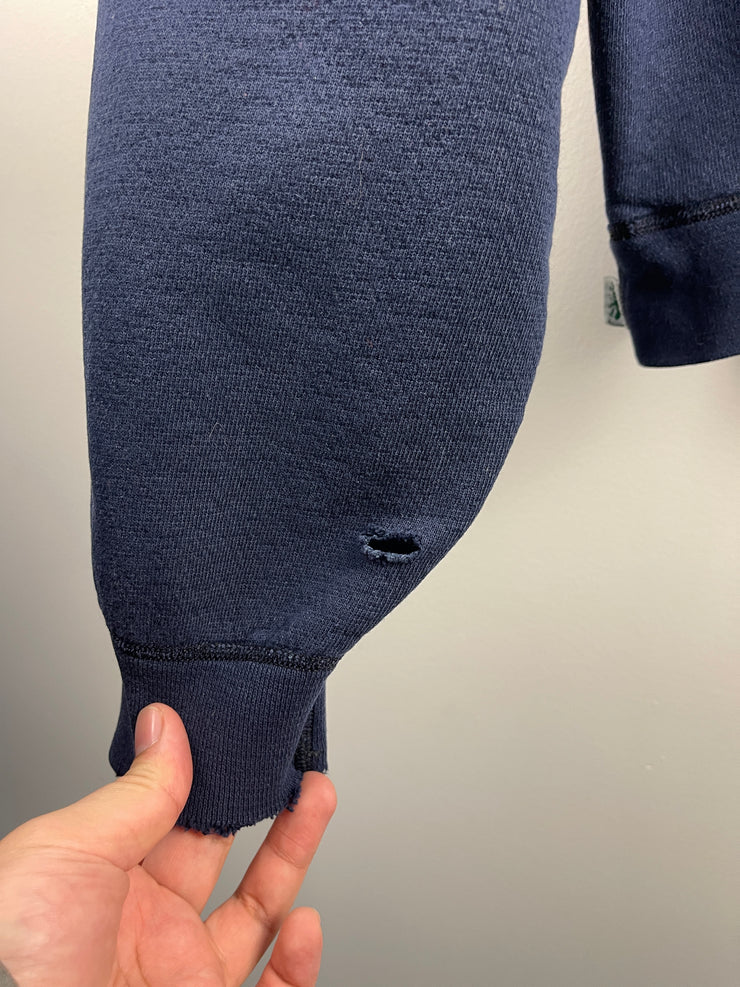 Vintage 90s Roots Athletics Canada Distressed Navy Crewneck