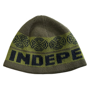 Vintage 90s Independent Truck Co. Skateboards Green Skully Beanie