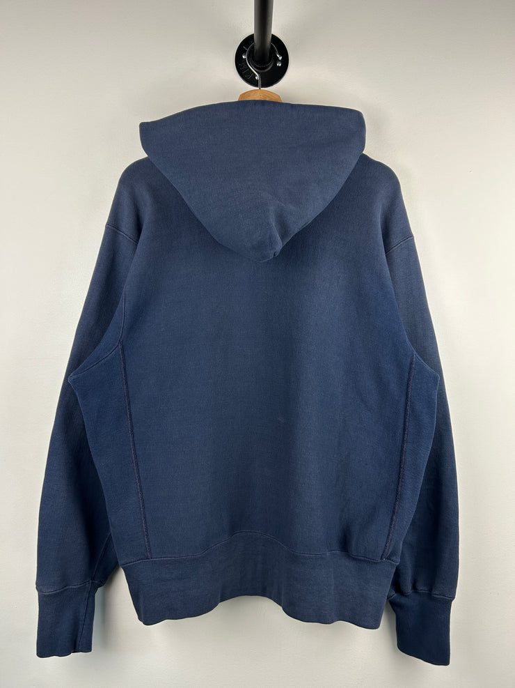 Vintage 80s Champion Reverse Weave US Navy Spellout Navy Hoodie