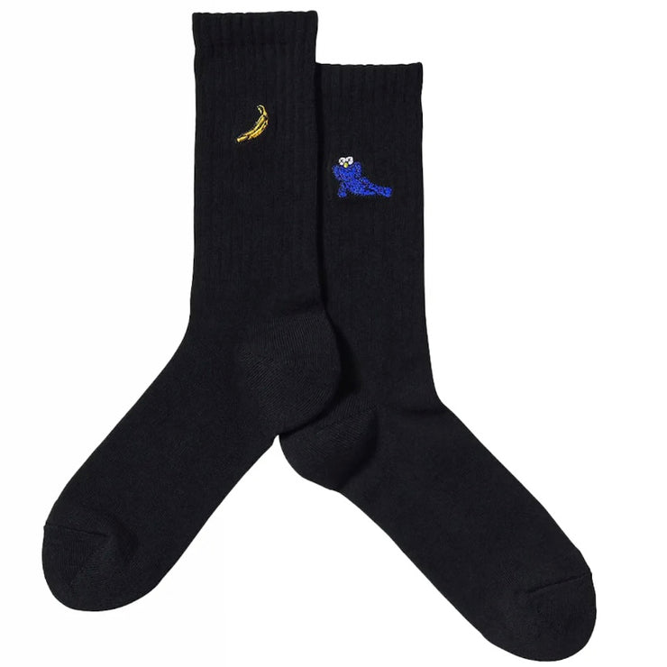 Kaws x Warhol Companion Banana Black Socks