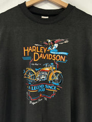 Vintage 1989 Harley Davidon Eagle Faded Black Tee