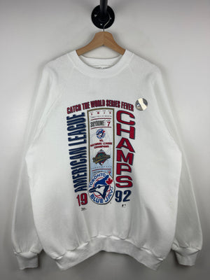 Vintage 90s MLB Salem Toronto Blue Jays American League Champions White Crewneck
