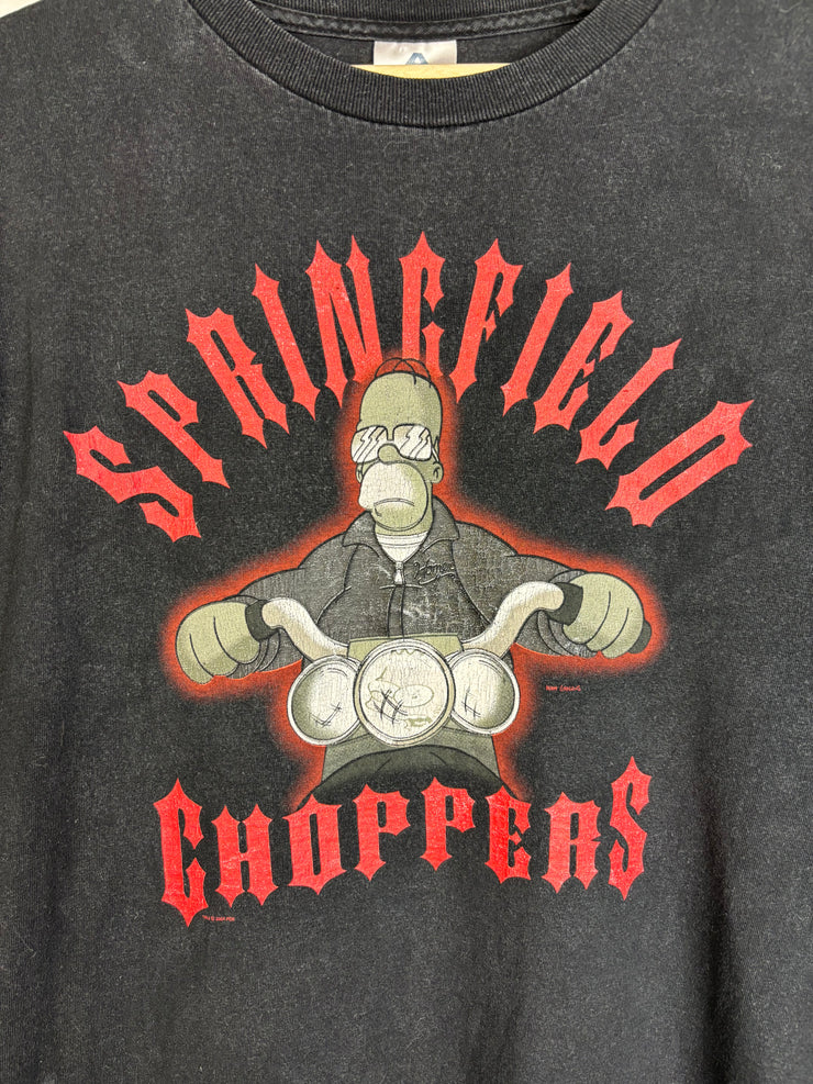 Vintage 2004 Simpsons Springfield Choppers Black Tee