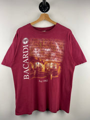 Vintage 90s Bacardi Rum Burgundy Tee