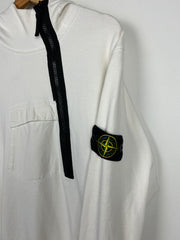 Stone Island Side Zip White Hoodie