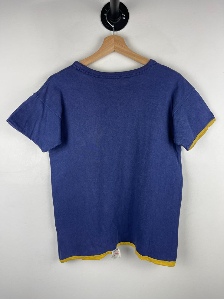 Vintage 60s Pacific Athletic Company Double Face Phoenix College Blue & Yellow Tee