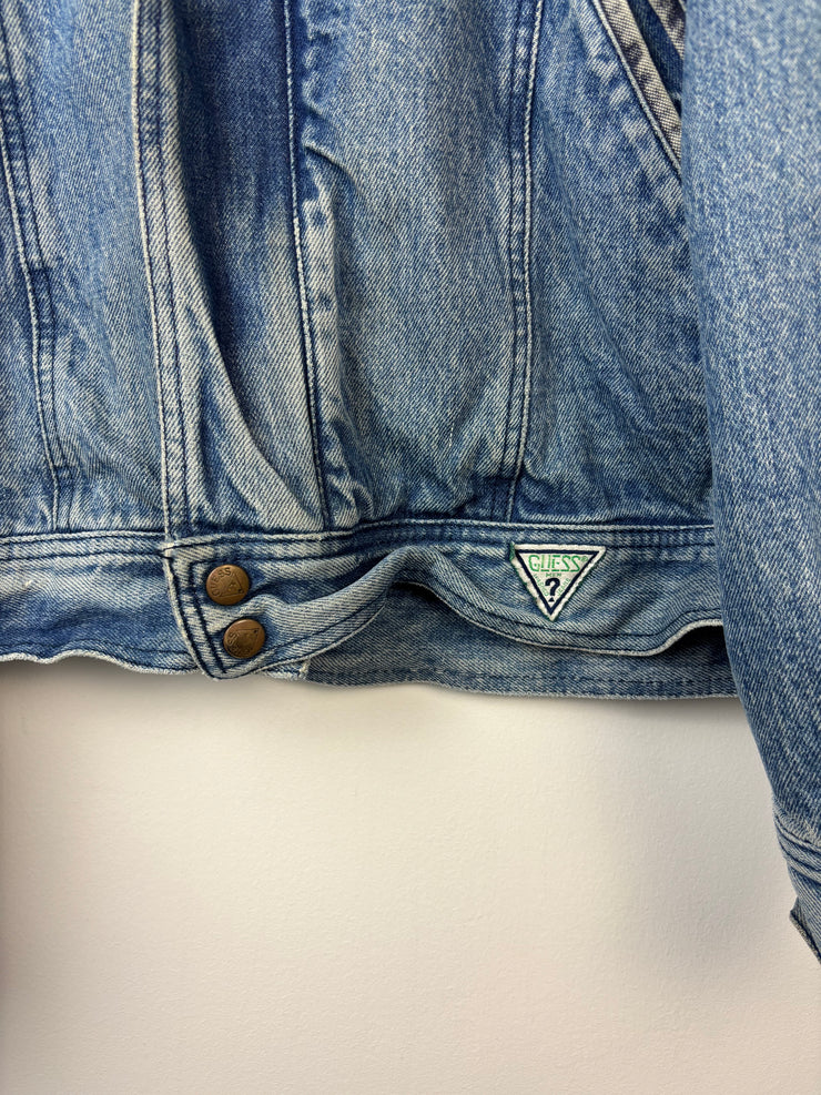 Vintage 80s Guess George Marciano Blue & Grey Denim Jacket