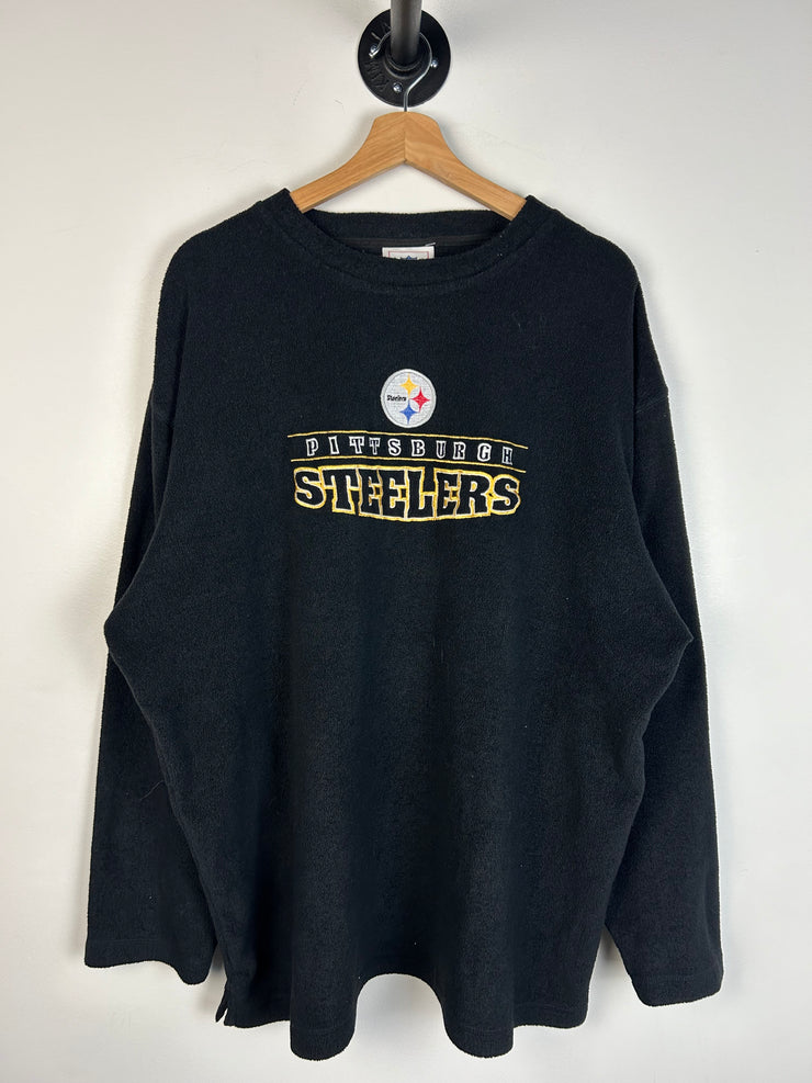 Vintage Y2K NFL Pittsburgh Steelers Black Fleece Crewneck