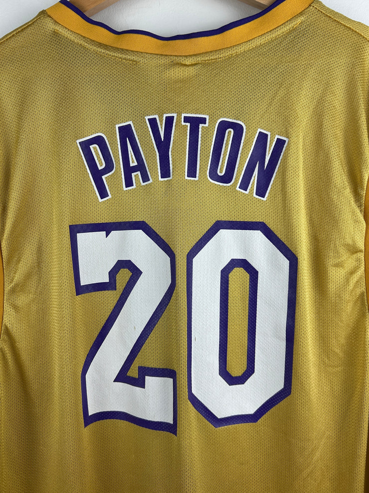 Vintage NBA Reebok Los Angeles Lakers Payton Yellow Basketball Jersey