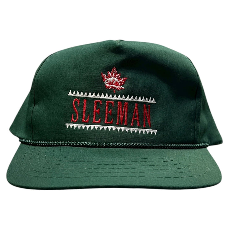 Vintage 90s Sleeman Beer Green Snapback Hat