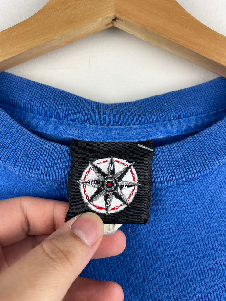 Vintage 90s Marlboro Skiing Make The Run Blue Tee