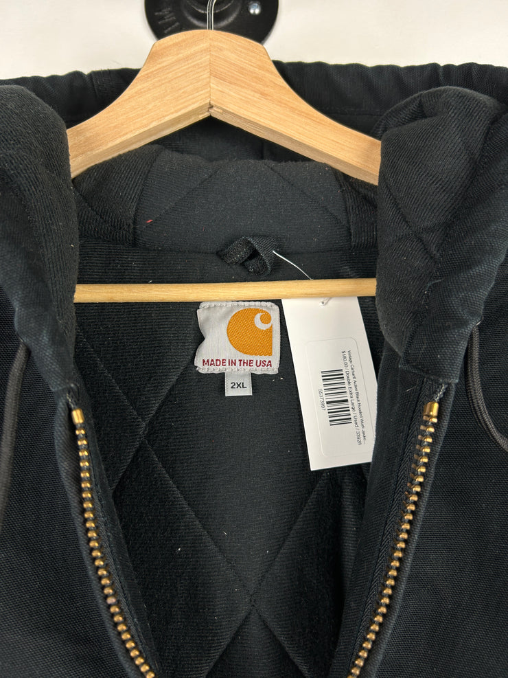 Vintage Carhartt Active Black Hooded Work Jacket J140 BLK