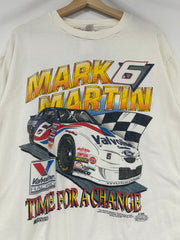 Vintage 1996 Nascar Mark Martin Valvoline White Tee