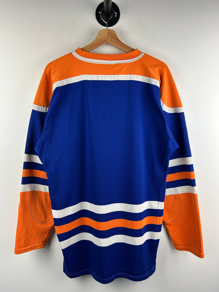 Vintage 70s NHL Edmonton Oilers Blue Hockey Jersey