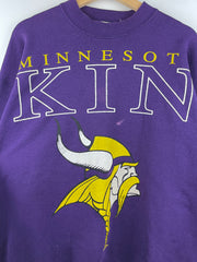 Vintage 90s NFL Cliff Engle Minnesota Vikings Big Spellout Purple Crewneck
