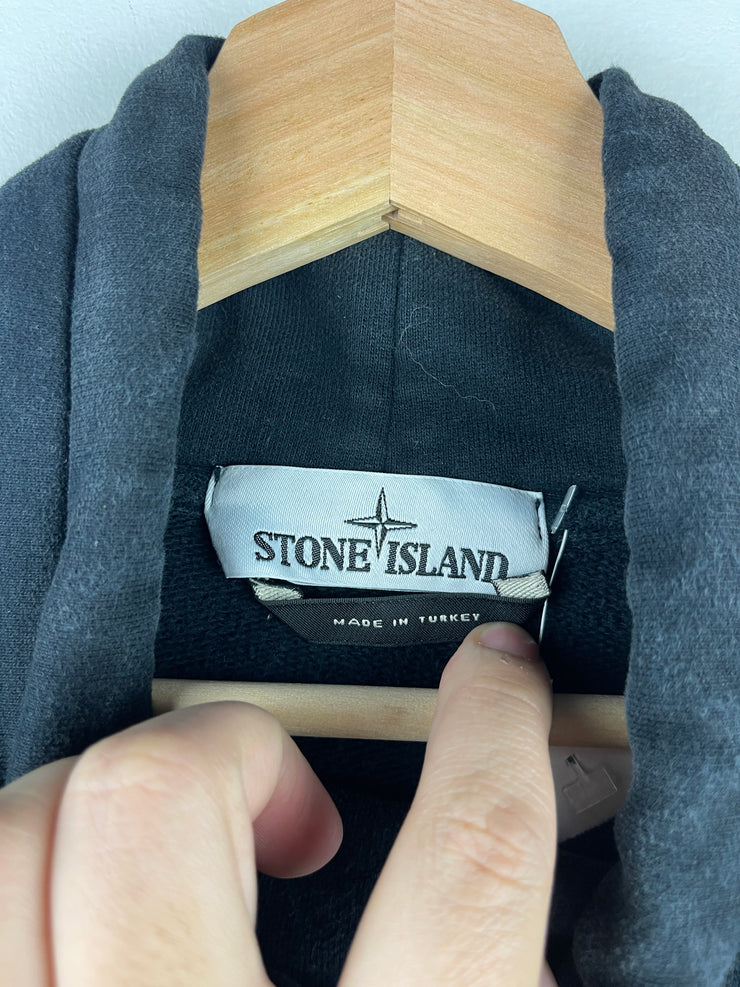 Stone Island Patch Black Mock Neck Crewneck