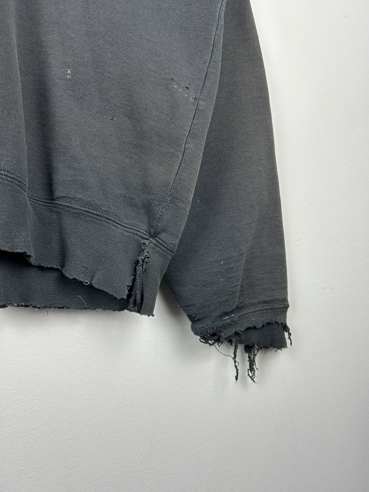 Vintage 90s Nike Mini Swoosh Thrashed Black Crewneck