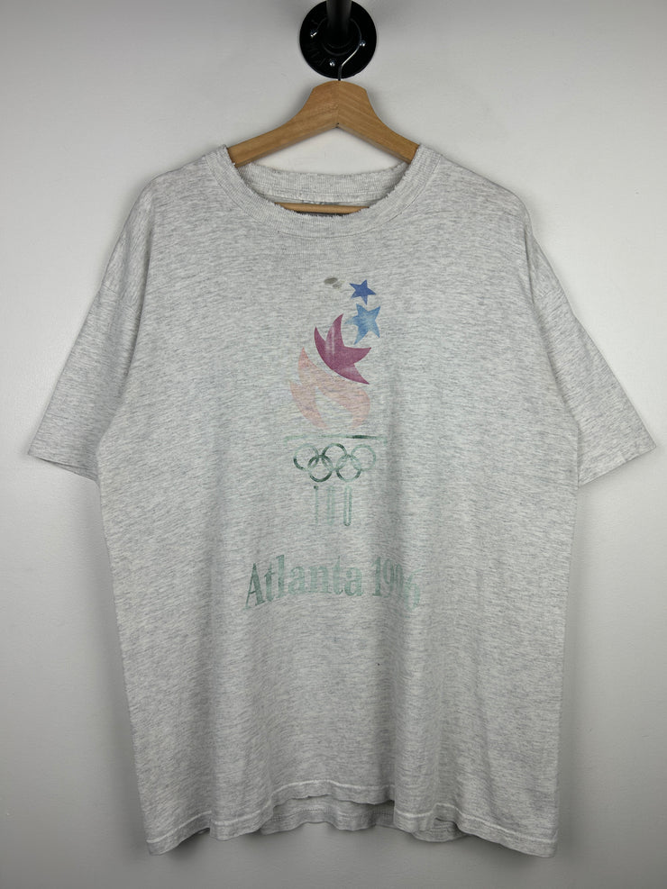 Vintage 90s Atlanta Olympics Faded Grey Tee