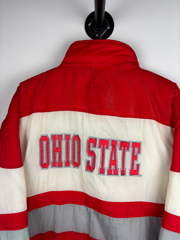 Vintage 90s Locker Line Ohio State Buckeyes Red & White Jacket