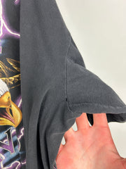 Vintage 90s American Thunder Feel The Wind Eagle Lightning Black Tee